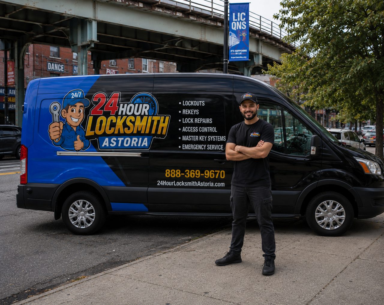 24 Hour Locksmith Bayside locksmith greeting a Bayside customer at the door